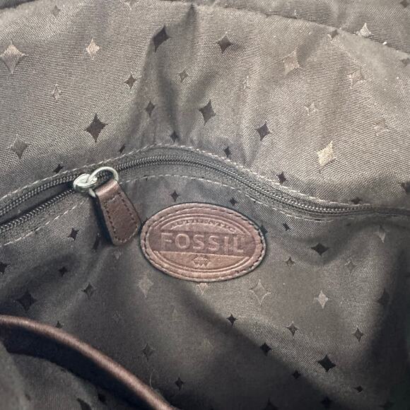 Vintage Hard to Find Fossil Maddox Crossbody Patchwork Chevron Bag - Picture 7 of 13